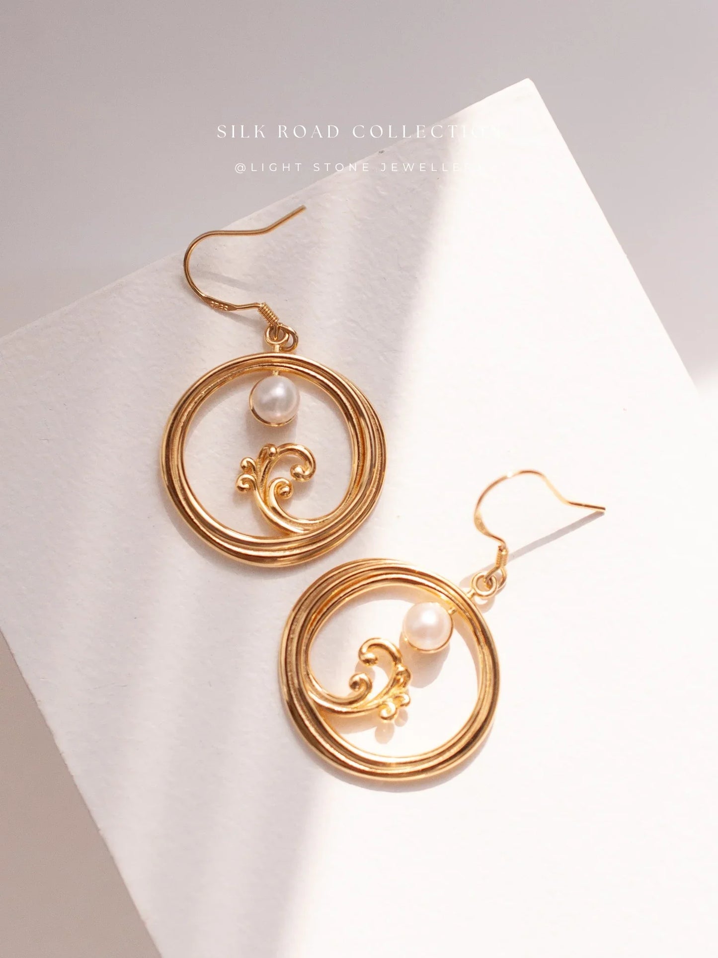 Silk Road Moon Over Sea Earrings
