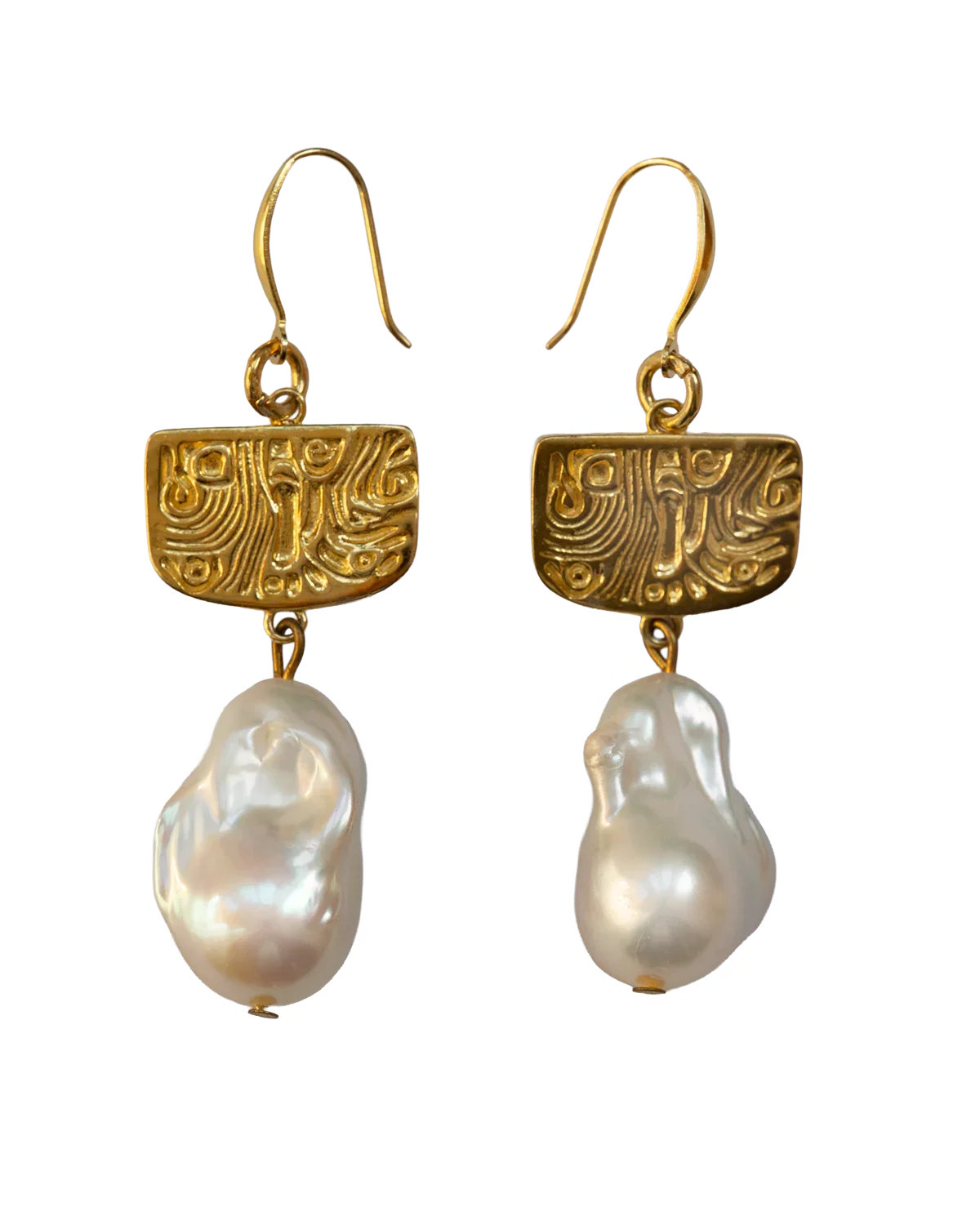 Totem Golden Phoenix Feather Earrings