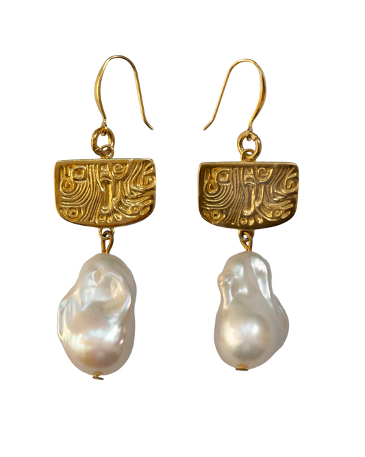 Totem Golden Phoenix Feather Earrings