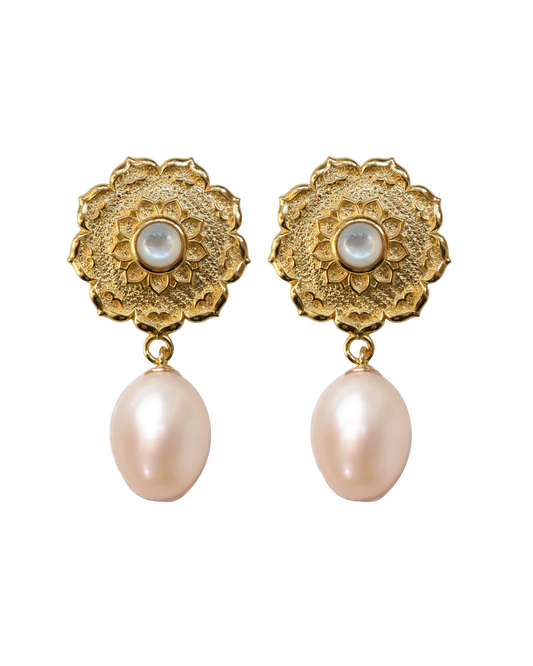 Silk Road Lotus Pearls Earrings