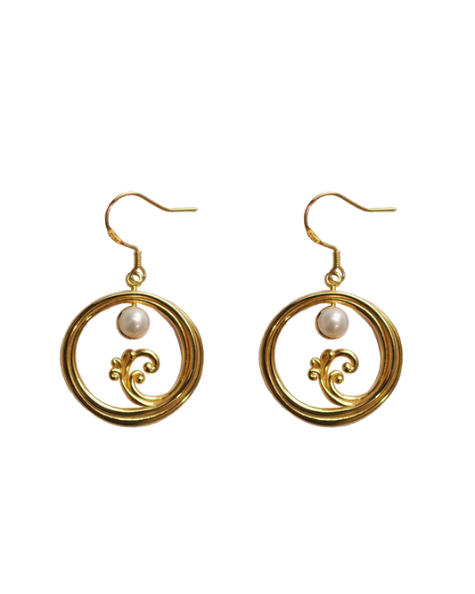 Silk Road Moon Over Sea Earrings