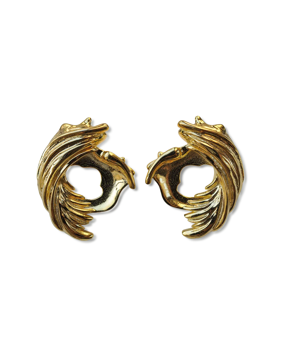 Totem Golden Phoenix Feather Earrings