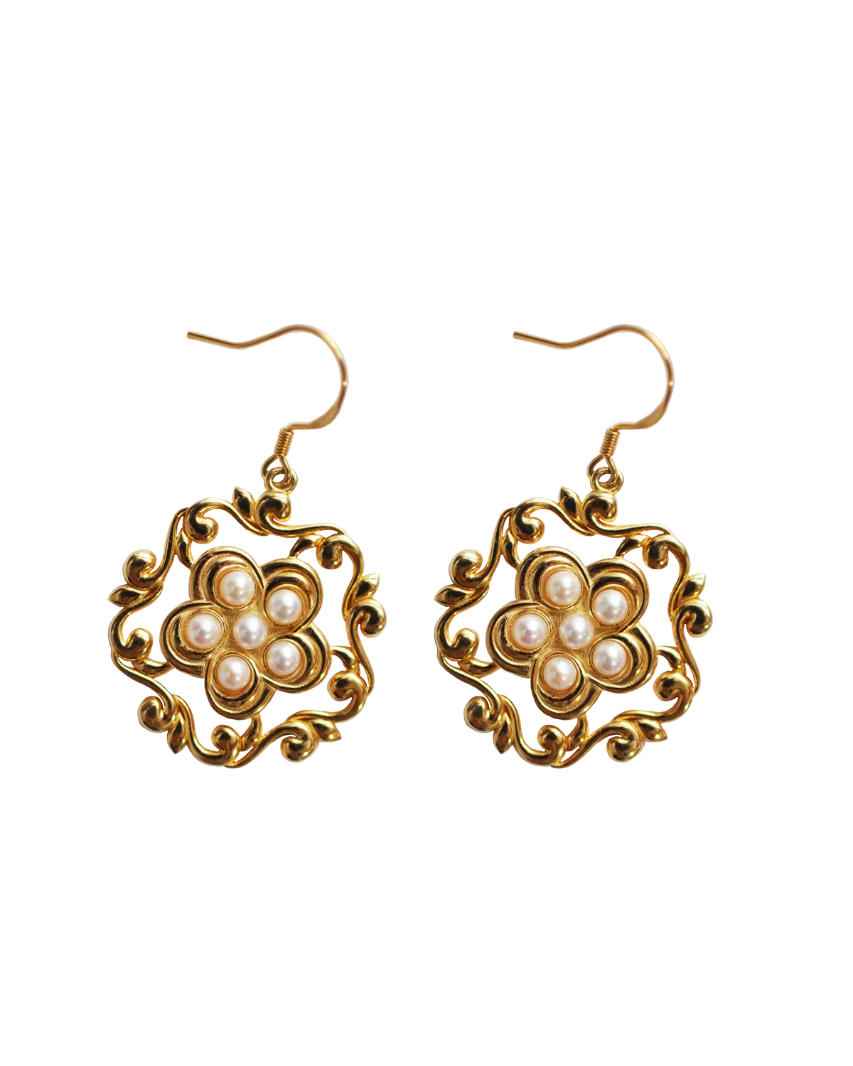 Silk Road Honeysuckle Flower Hoop Earrings