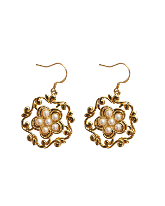 Silk Road Honeysuckle Flower Hoop Earrings