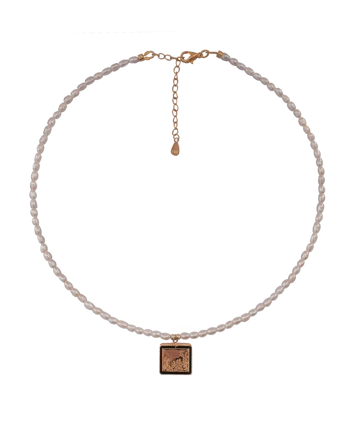 Totem Gold Pine Tree Pearl Necklace