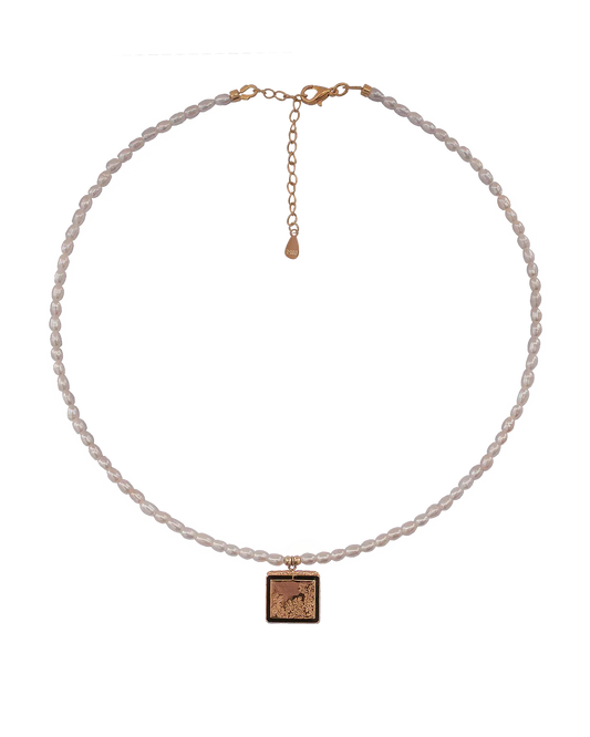 Totem Gold Pine Tree Pearl Necklace