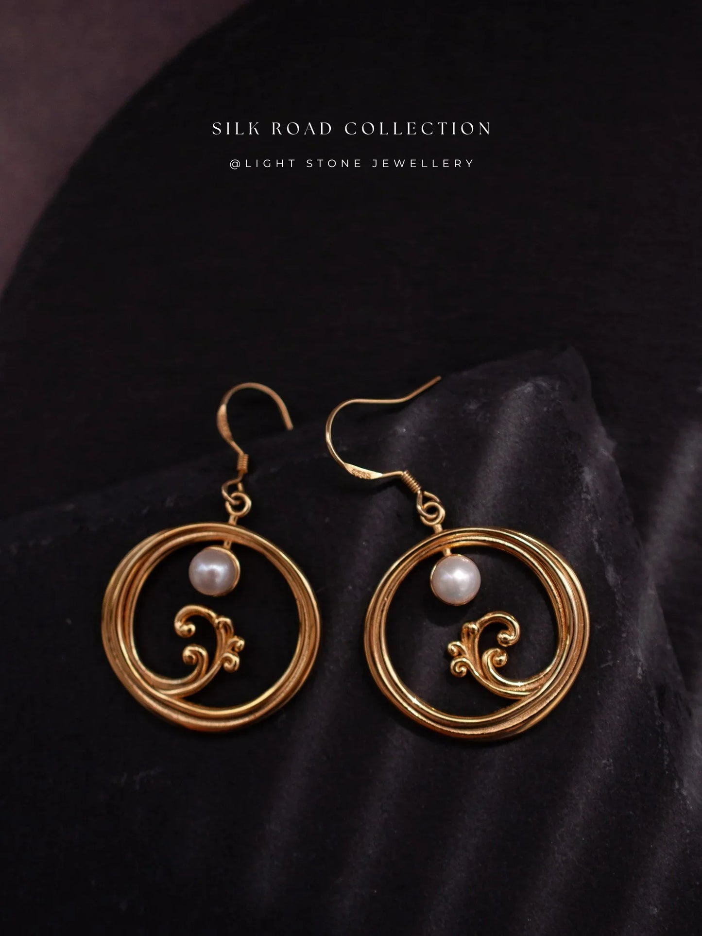 Silk Road Moon Over Sea Earrings