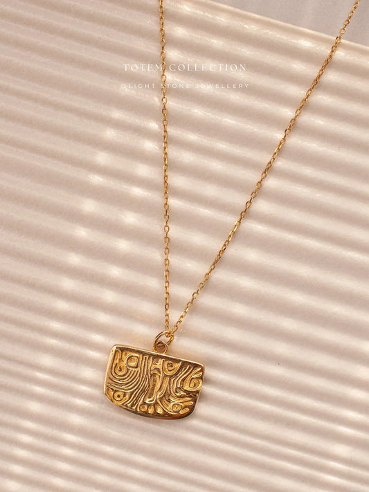 Totem Gold Phoenix Feather Necklace