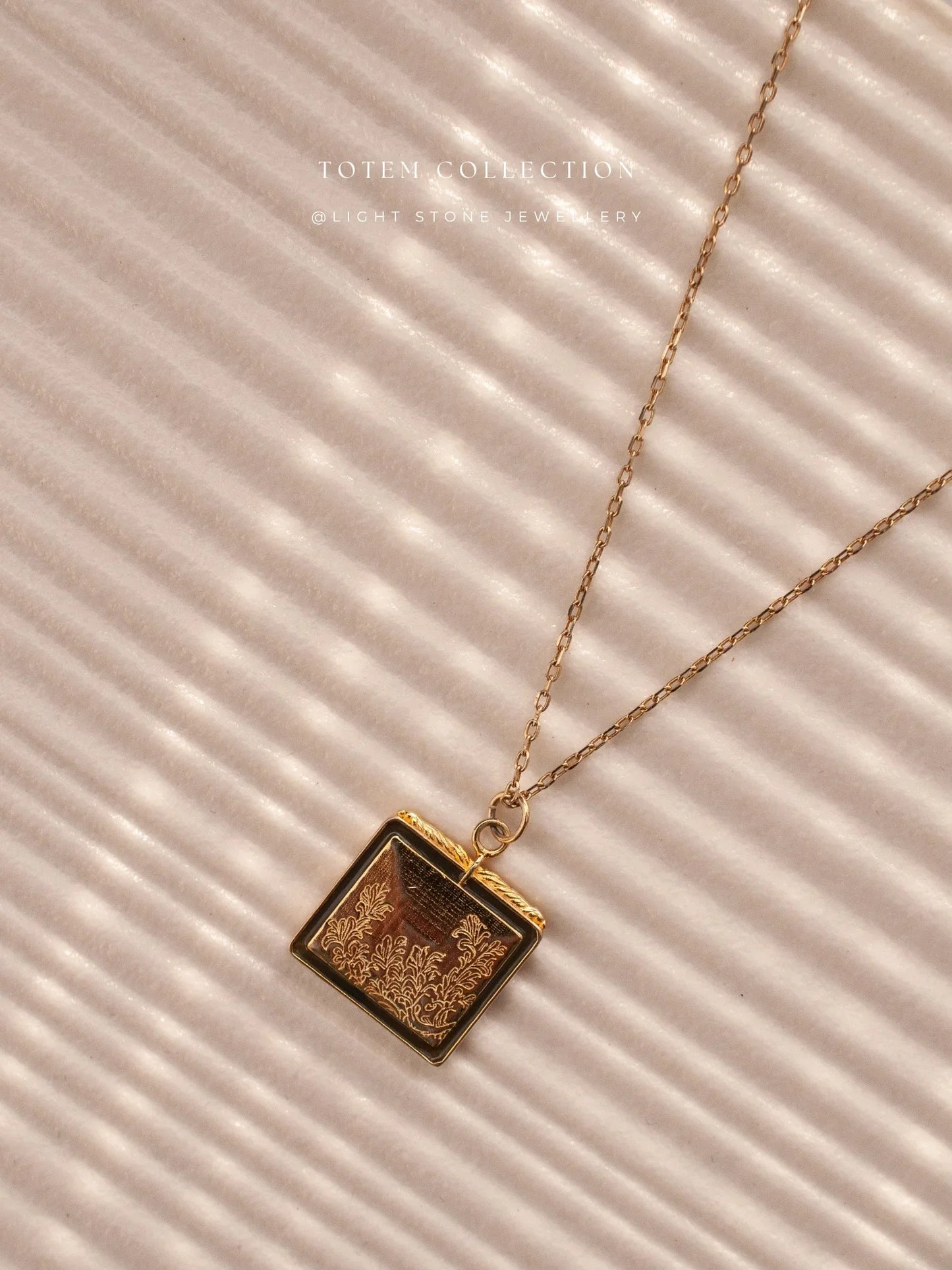 Totem  Golden Pine Tree Necklace