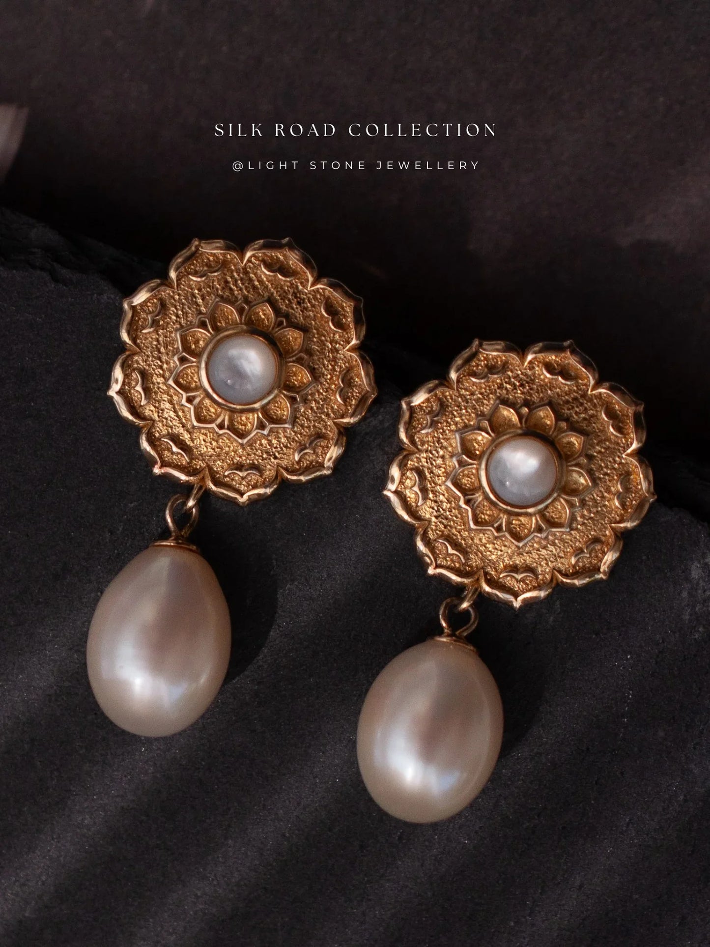Silk Road Lotus Pearls Earrings