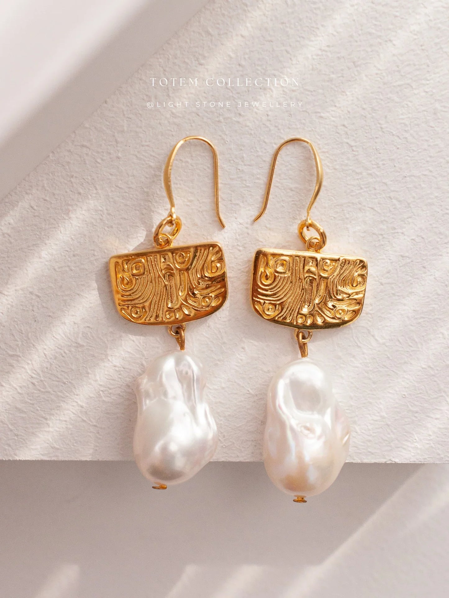 Totem Golden Phoenix Feather Earrings