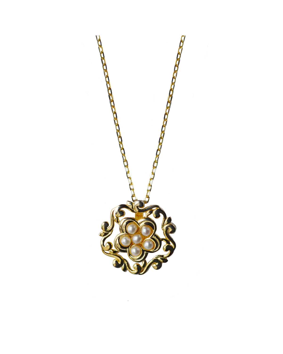 Silk Road Honeysuckle Flower Pendant Necklace