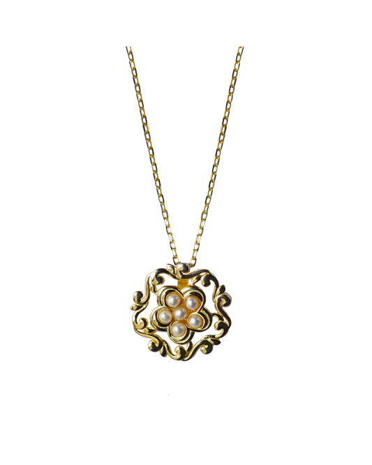 Silk Road Honeysuckle Flower Pendant Necklace