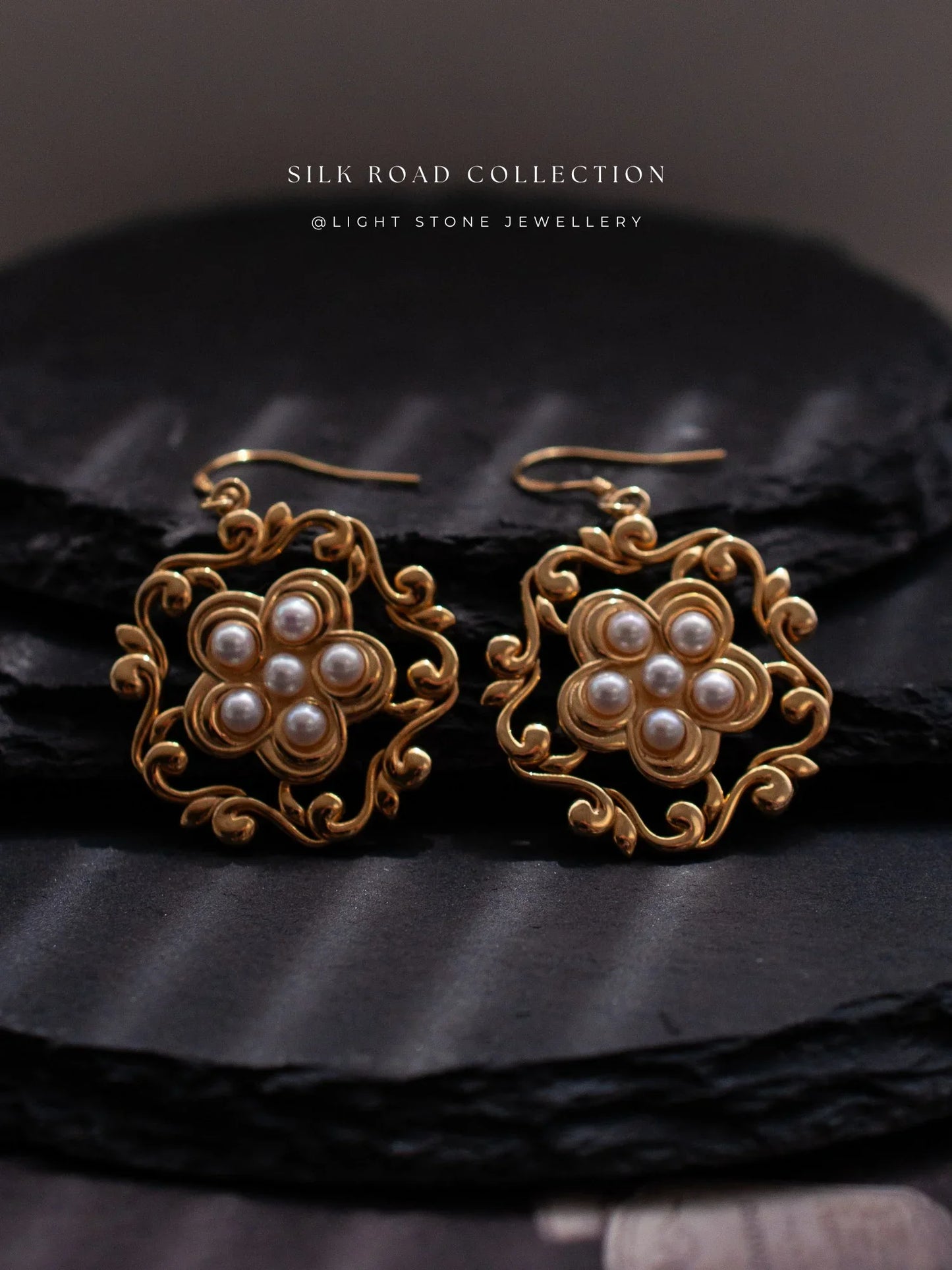 Silk Road Honeysuckle Flower Hoop Earrings