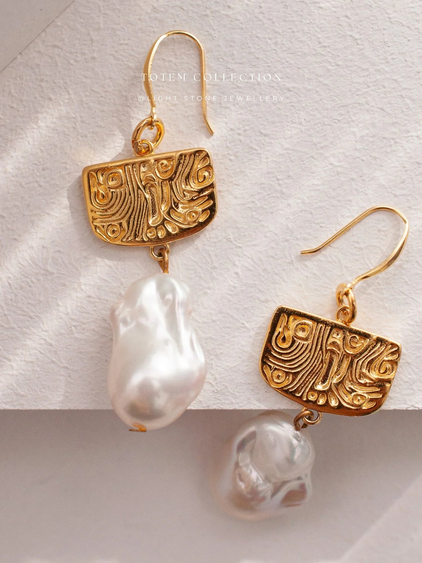 Totem Golden Phoenix Feather Earrings