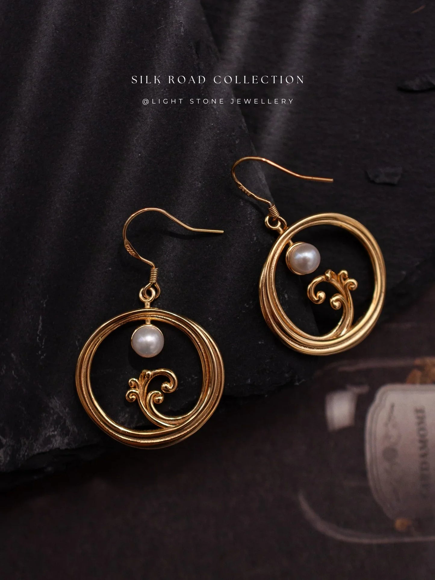 Silk Road Moon Over Sea Earrings