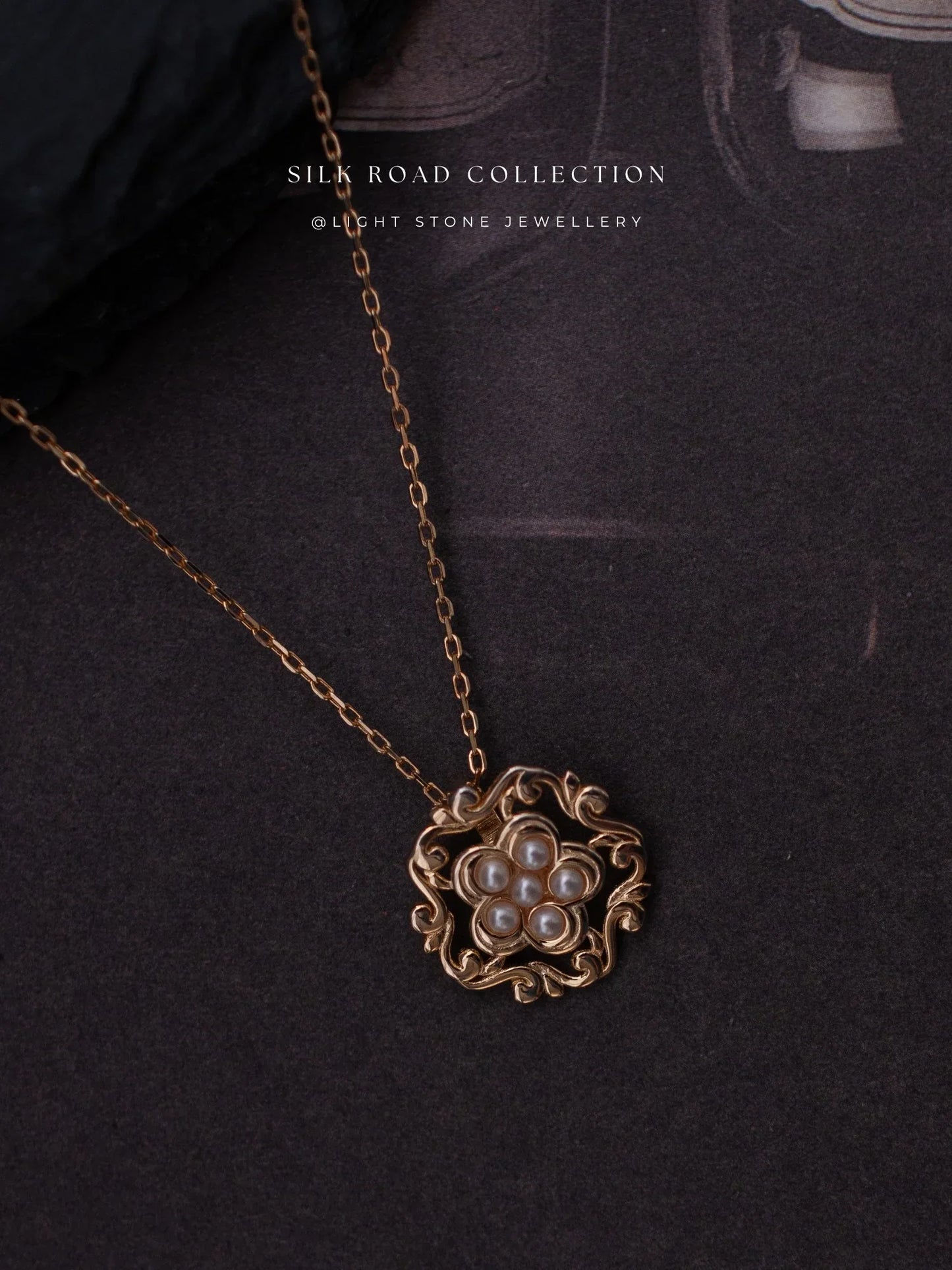 Silk Road Honeysuckle Flower Pendant Necklace