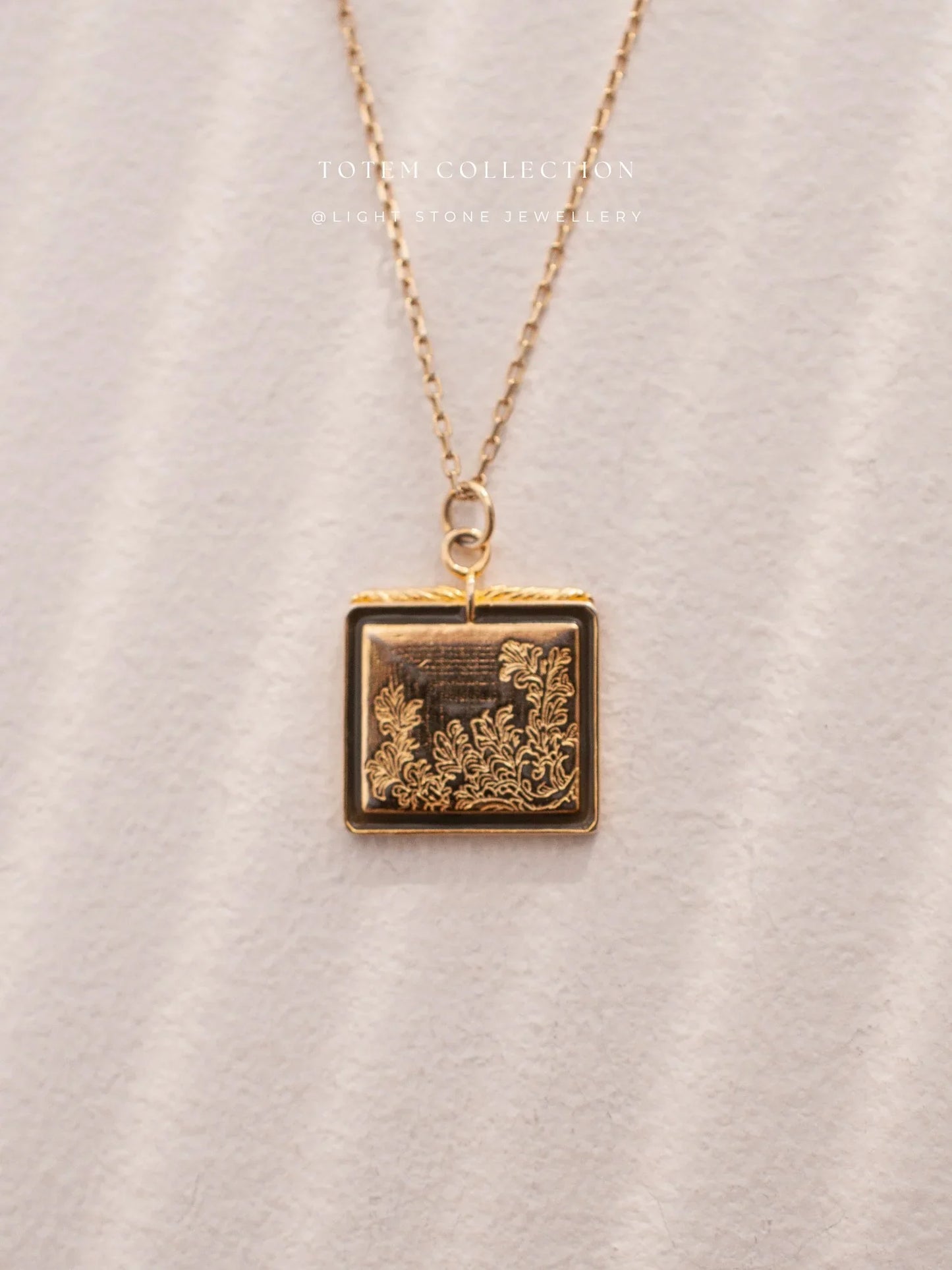 Totem  Golden Pine Tree Necklace