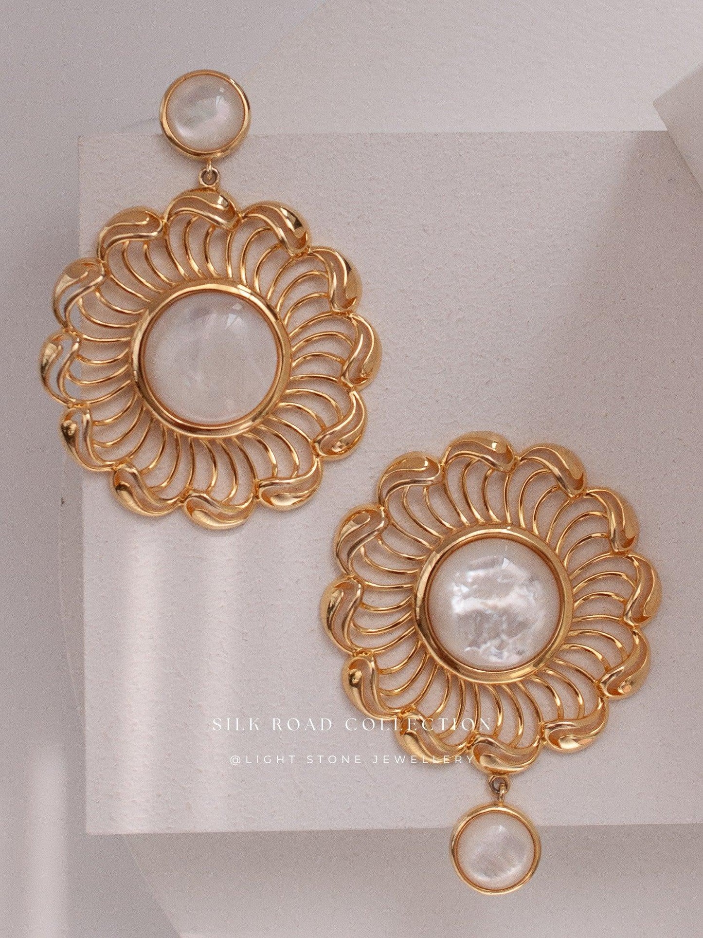 Silk Road Wave Wheel Earrings