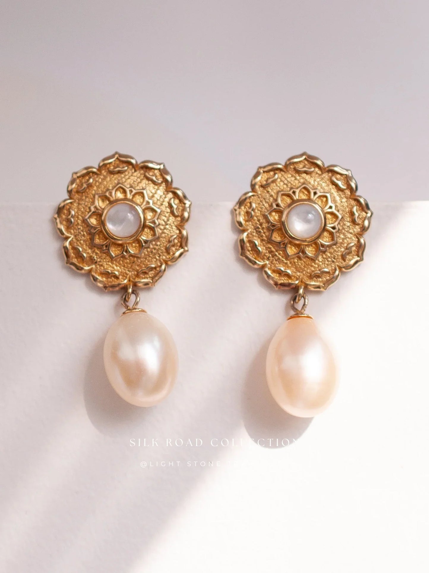 Silk Road Lotus Pearls Earrings