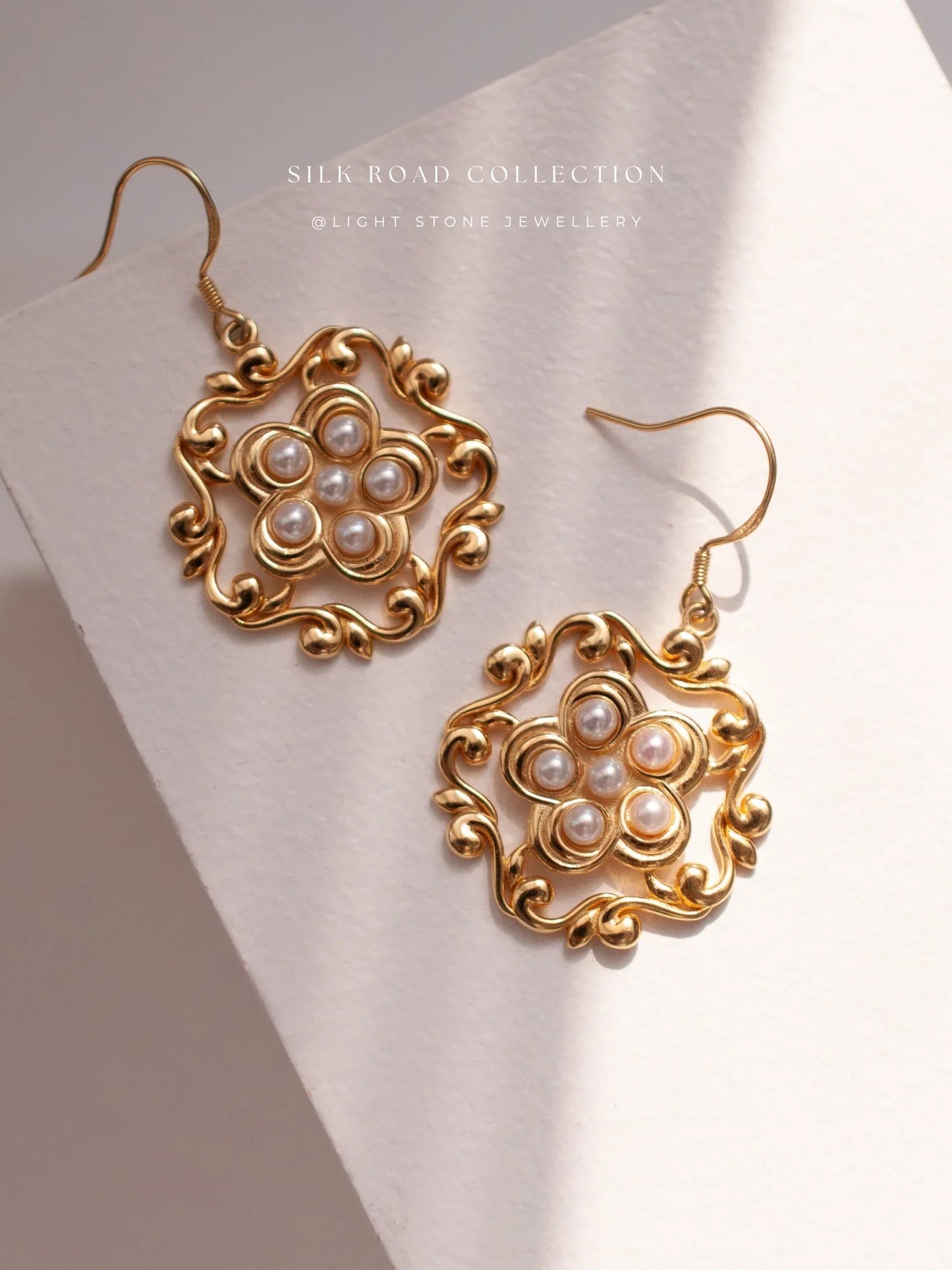 Silk Road Honeysuckle Flower Hoop Earrings