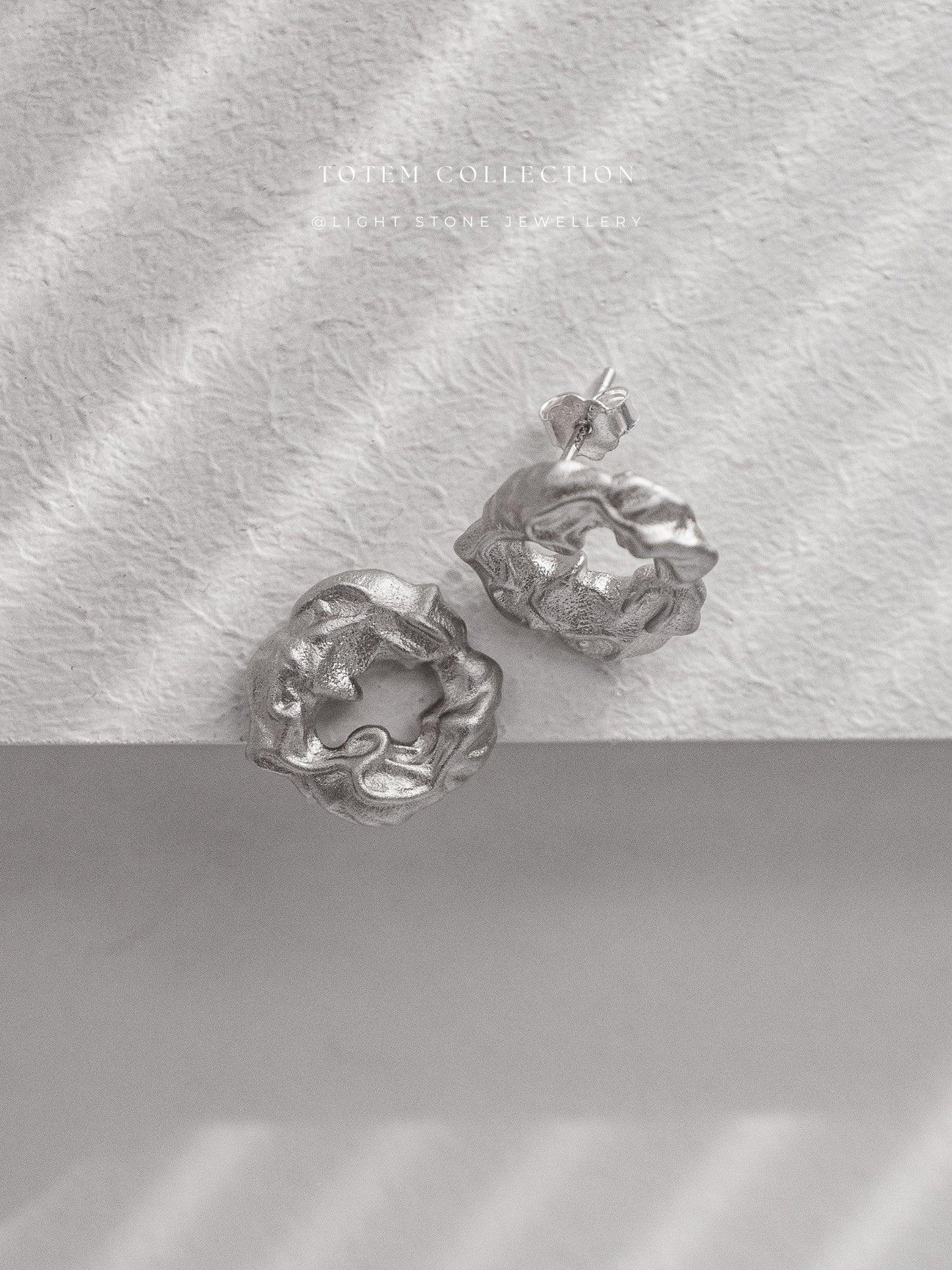 Totem Silver Dragon Heart Earrings
