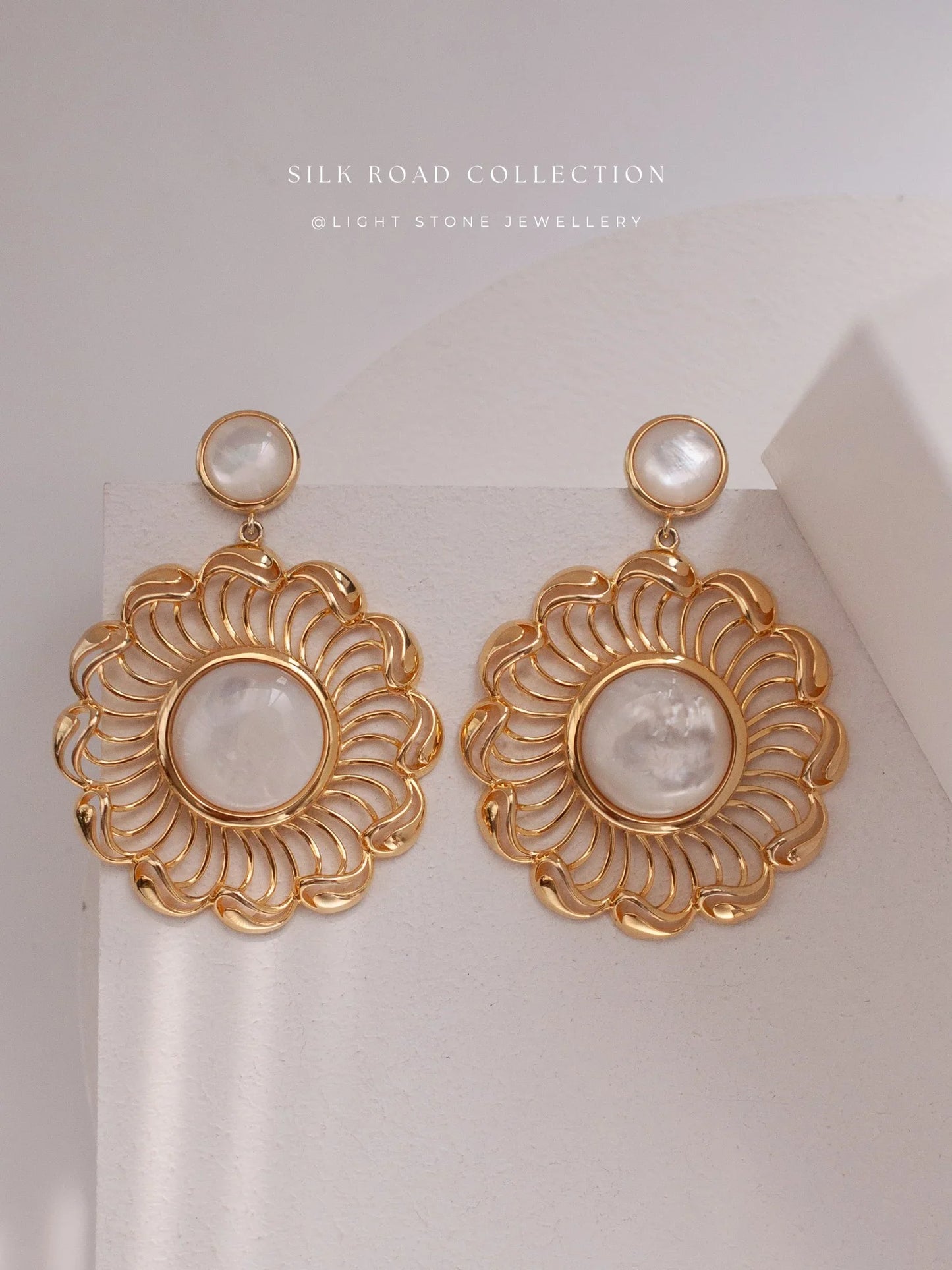 Silk Road Wave Wheel Earrings