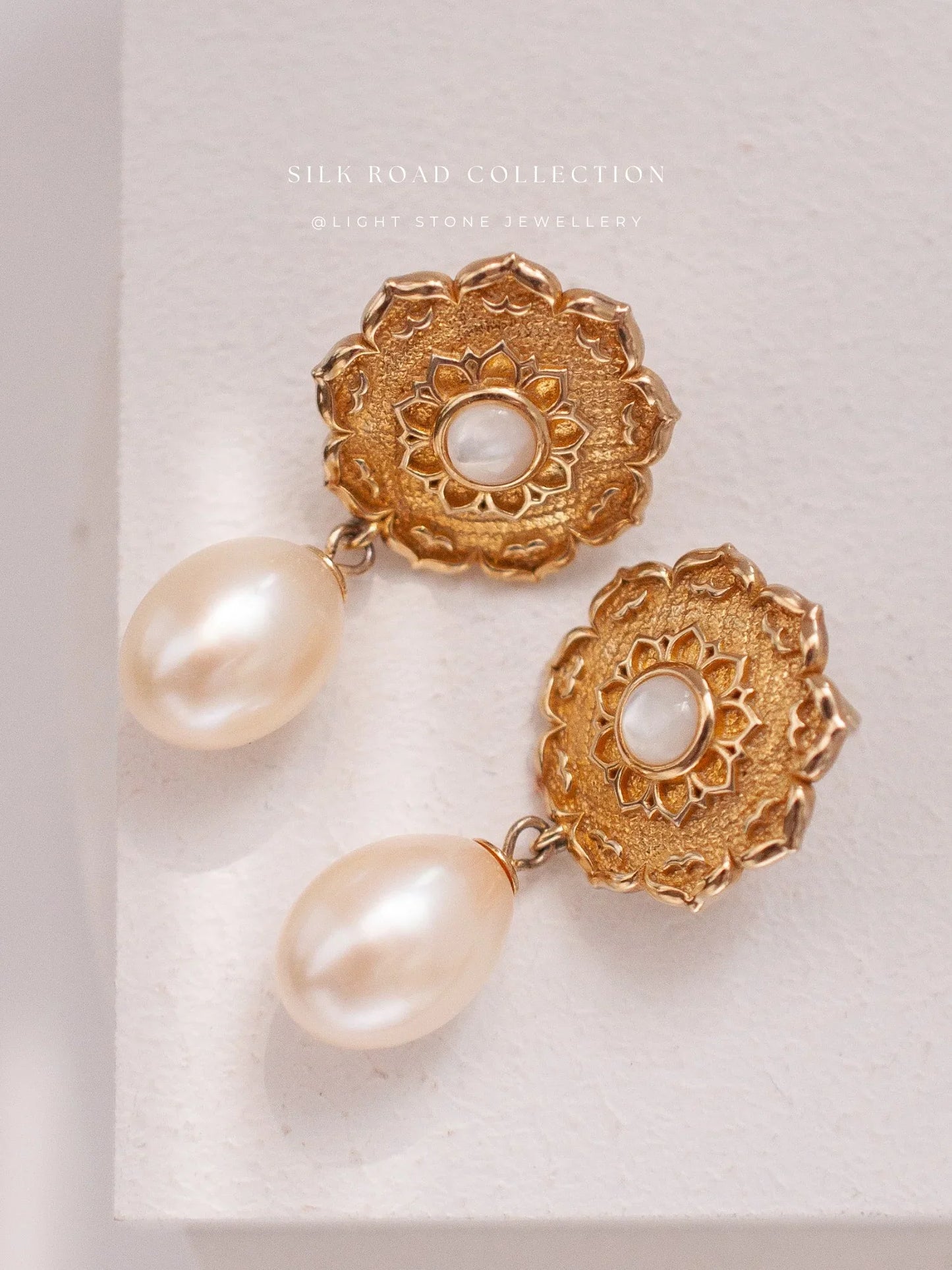 Silk Road Lotus Pearls Earrings