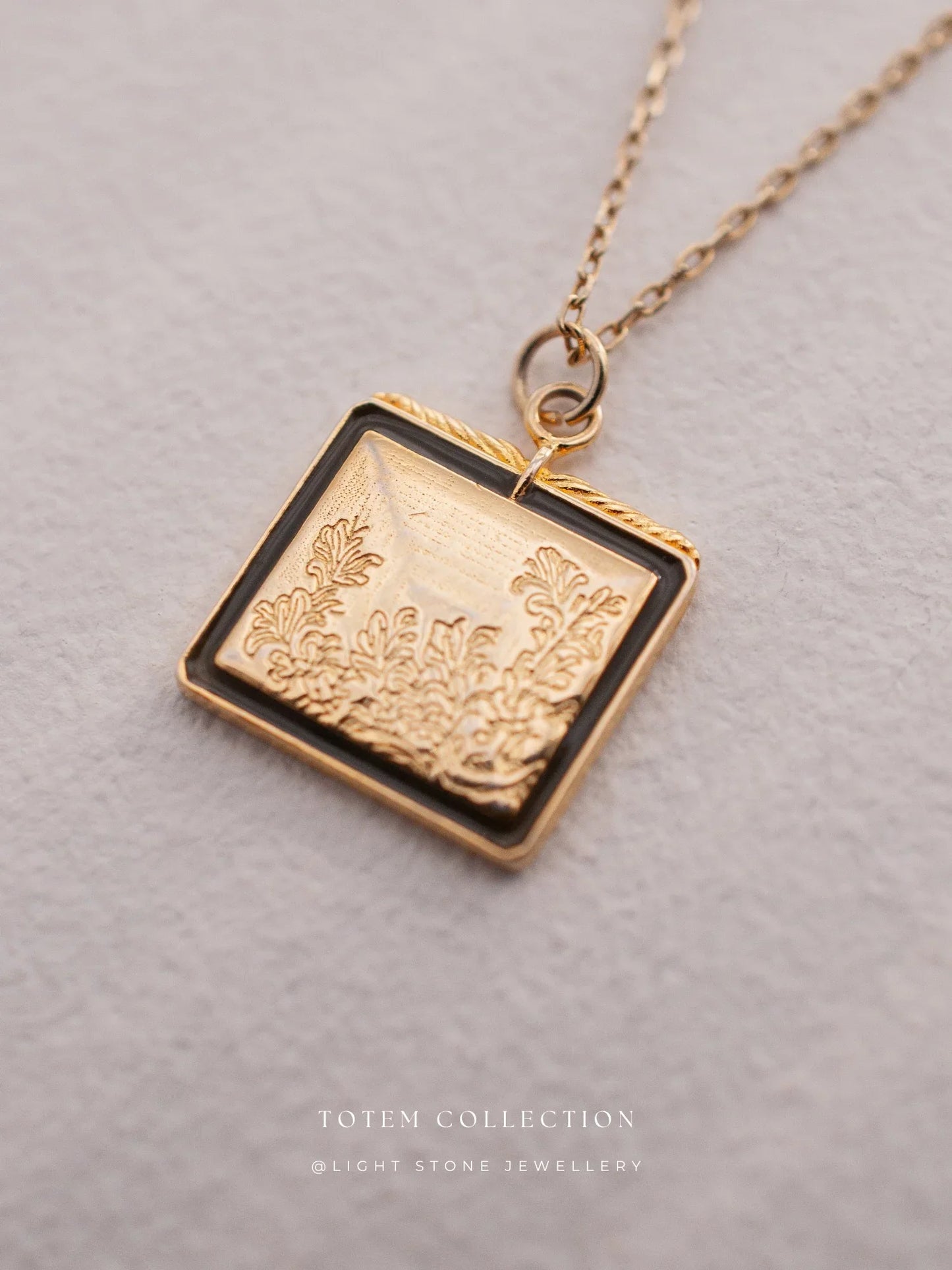 Totem  Golden Pine Tree Necklace