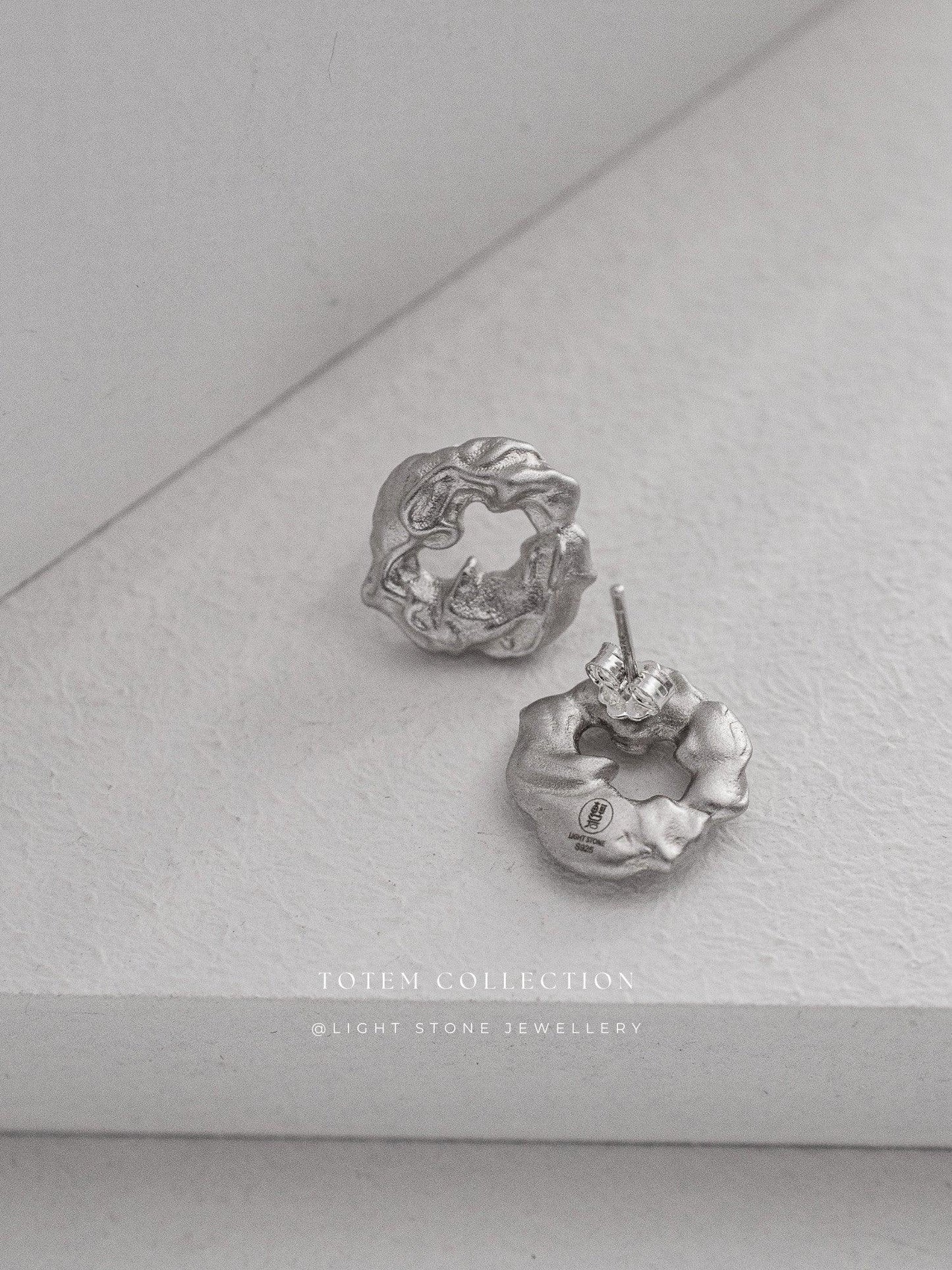 Totem Silver Dragon Heart Earrings