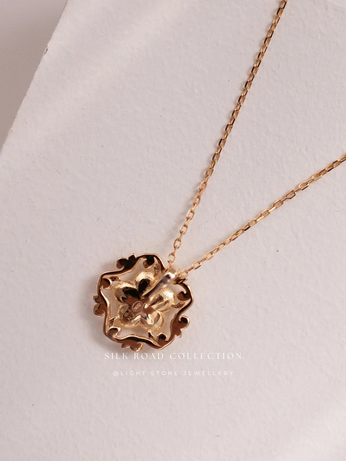 Silk Road Honeysuckle Flower Pendant Necklace