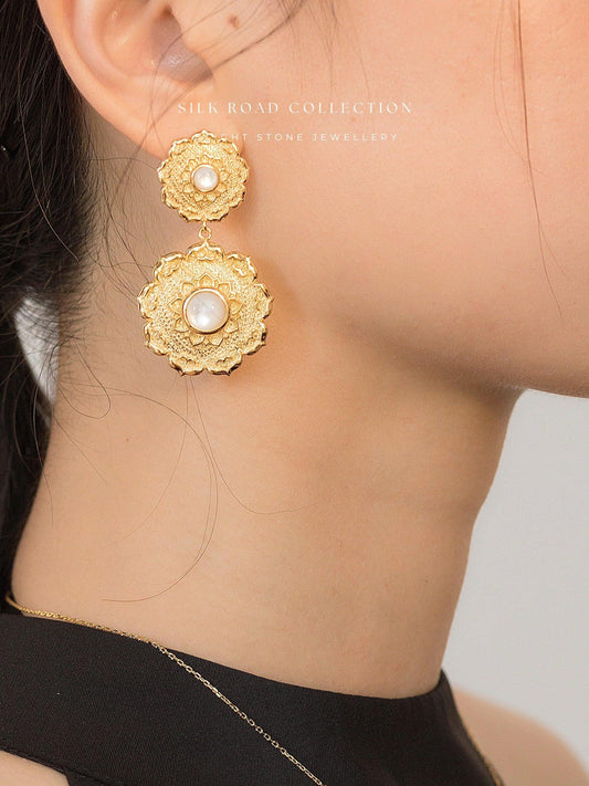Silk Road Dual Lotus Earrings