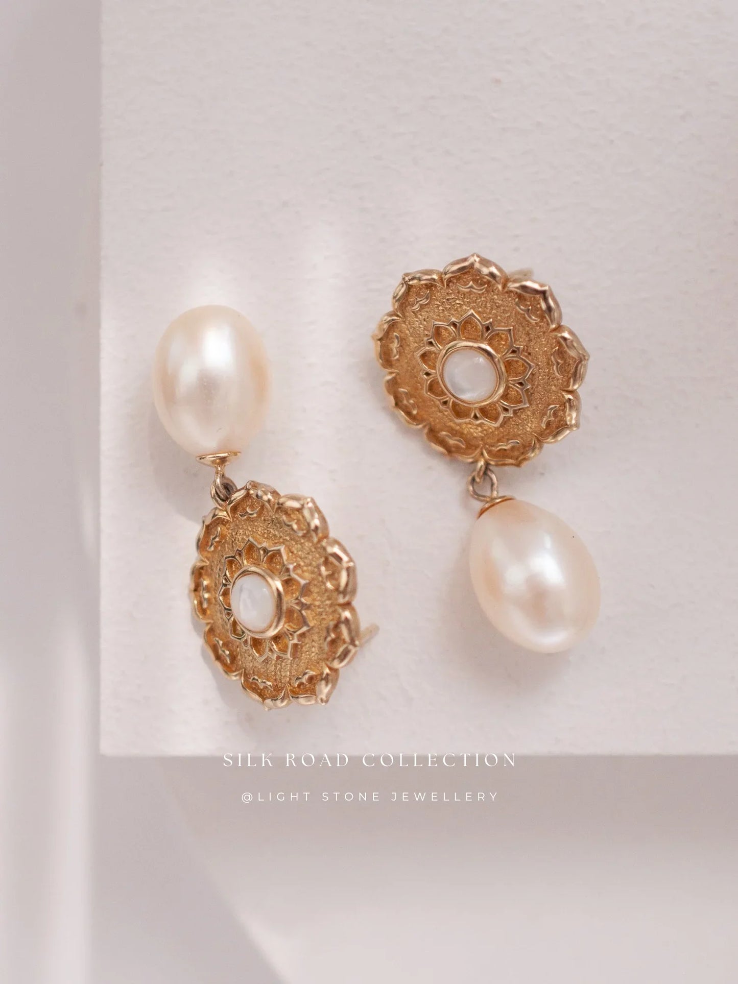 Silk Road Lotus Pearls Earrings