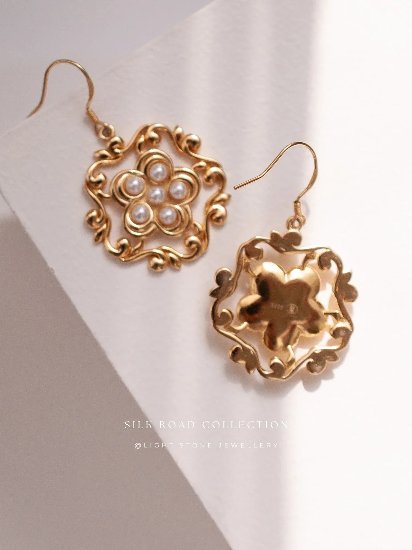 Silk Road Honeysuckle Flower Hoop Earrings