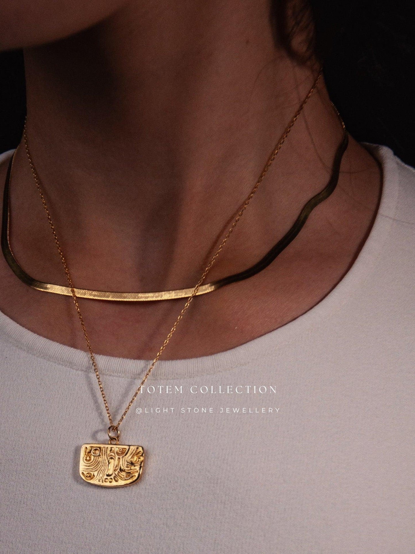 Totem Gold Phoenix Feather Necklace