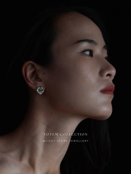 Totem Silver Dragon Heart Earrings