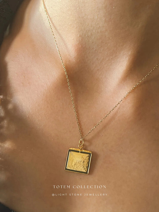 Totem  Golden Pine Tree Necklace