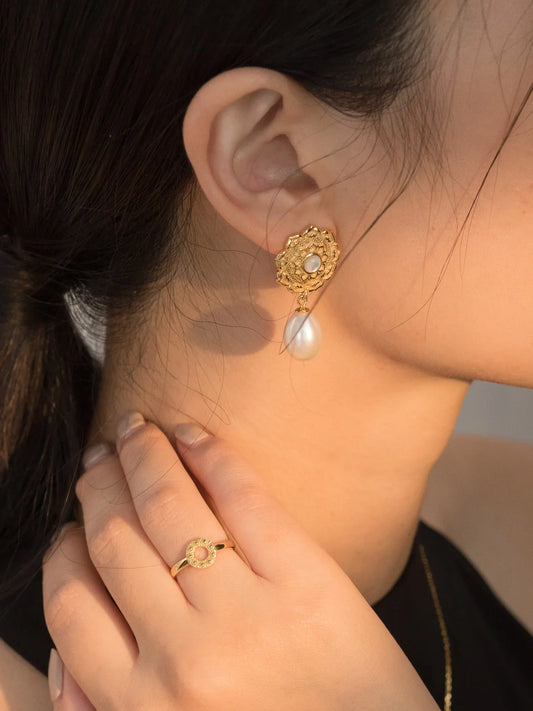 Silk Road Lotus Pearls Earrings