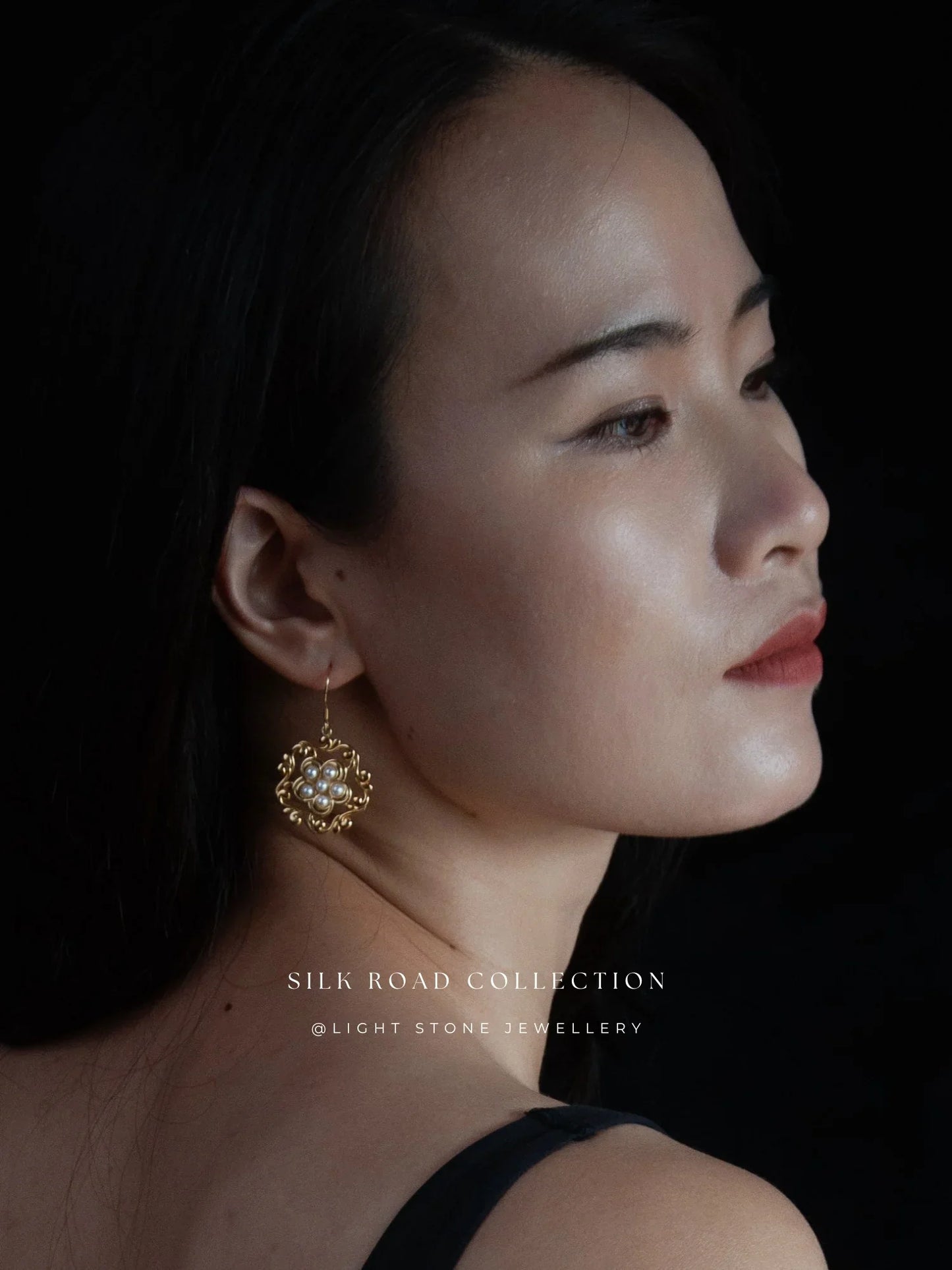 Silk Road Honeysuckle Flower Hoop Earrings