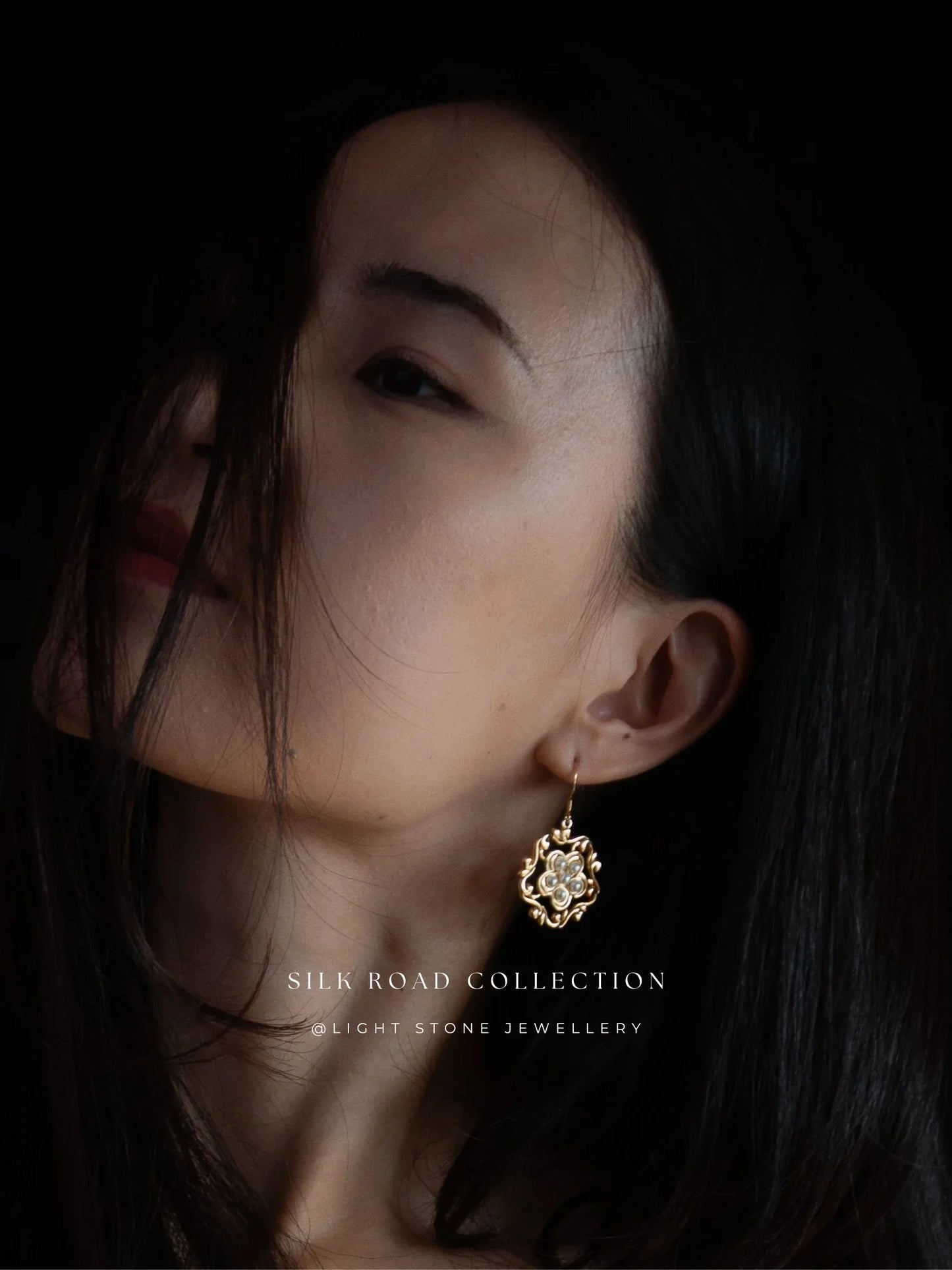 Silk Road Honeysuckle Flower Hoop Earrings