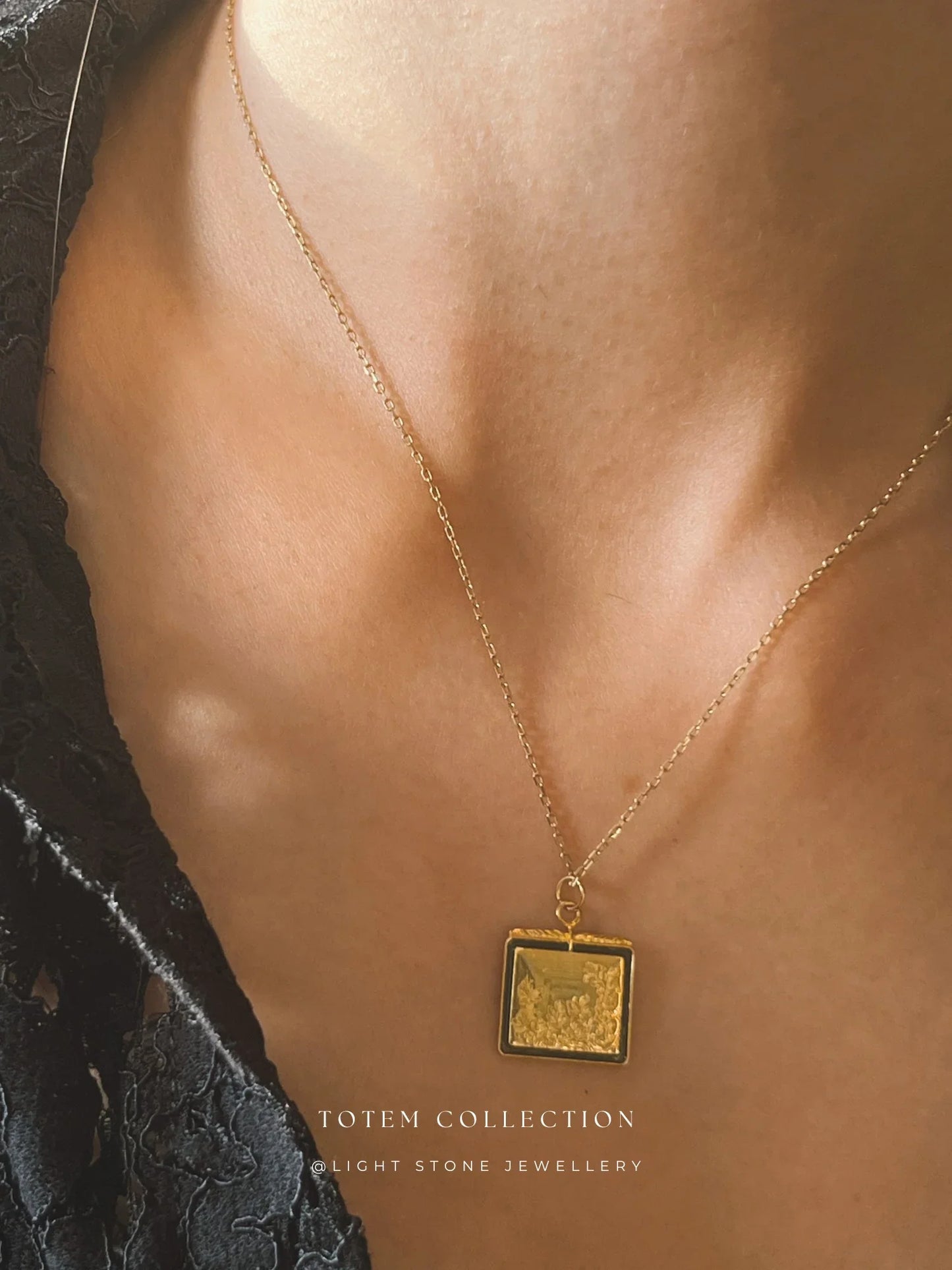 Totem  Golden Pine Tree Necklace