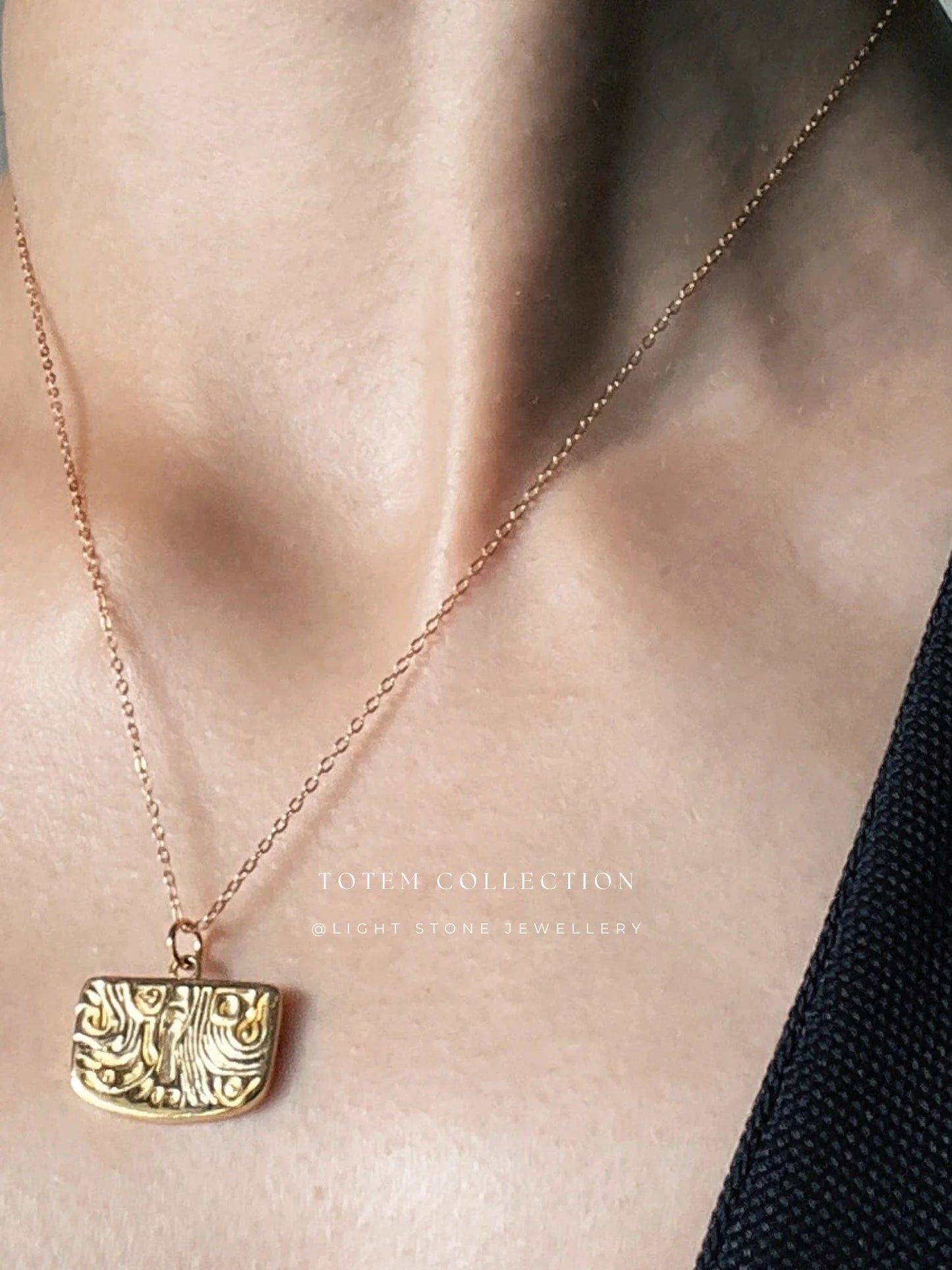 Totem Gold Phoenix Feather Necklace