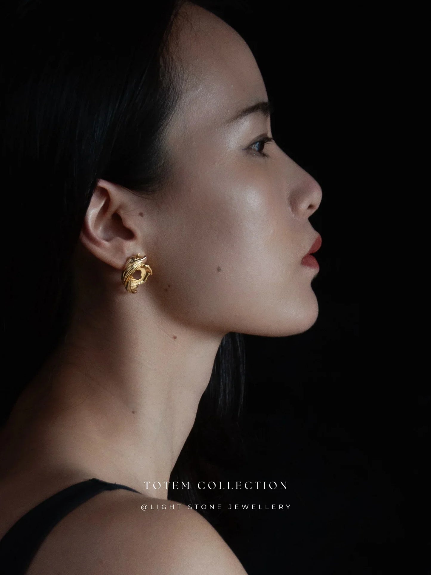 Totem Golden Phoenix Feather Earrings